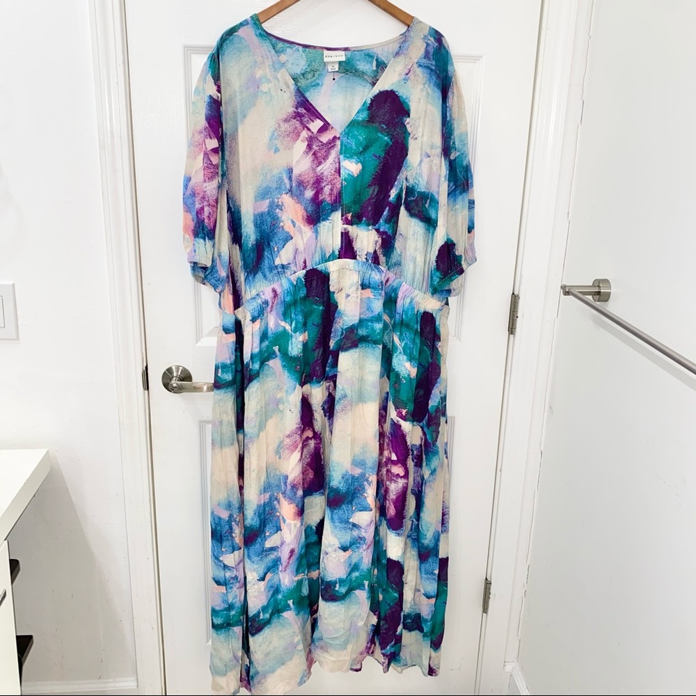 NWOT Ava & Viv maxi colorful dress 4X